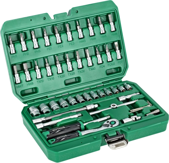 Σετ καρυδάκια και μύτες Stalco 1/4" (48 τεμάχια) σε βαλιτσάκι