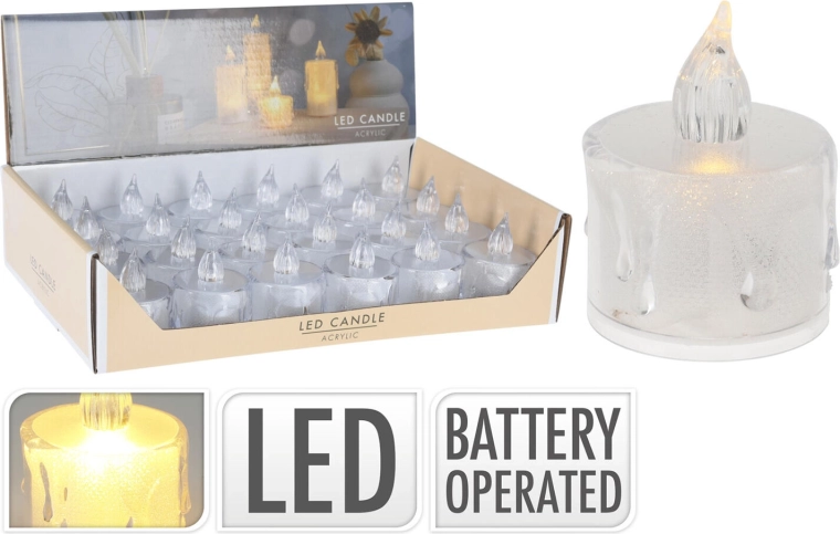 Λευκό LED ρεσώ 3,6 × 5 cm με μπαταρίες