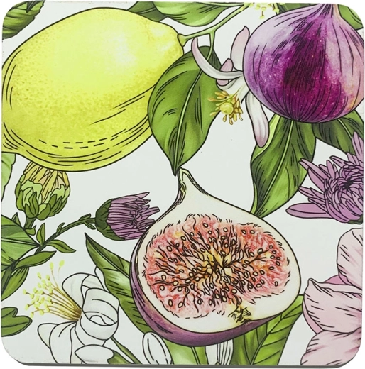 Σετ σουβέρ Lemon 10 × 10 cm, 4 τεμ. σε κουτί δώρου