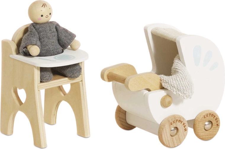 Le Toy Van ξύλινο παιδικό δωμάτιο για κουκλόσπιτο με μωρό