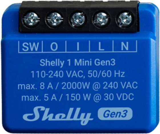 Ελεγκτής Shelly 1 Mini Gen3 με Wi‑Fi και Bluetooth