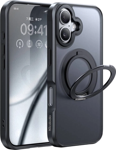 Θήκη McDodo MagSafe με σταντ για iPhone 16 Plus μαύρη