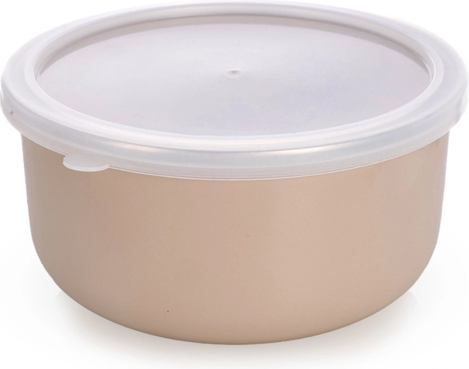 Εμαγιέ μπολ με καπάκι, μπεζ 16,5 cm, 1,3 l