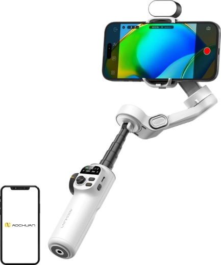 Σταθεροποιητής AOCHUAN Smart X2 με φωτισμό RGB (λευκό)