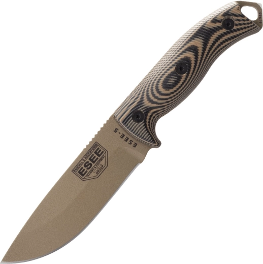 Μαχαίρι επιβίωσης ESEE Model 5 13,2 cm, Dark Earth, G10, θήκη Kydex