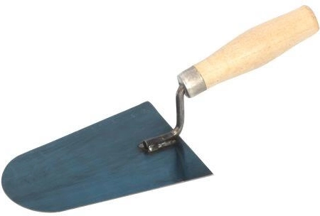 Ατσάλινο μυστρί χτίστη στρογγυλό 160 × 110 mm με ξύλινη λαβή
