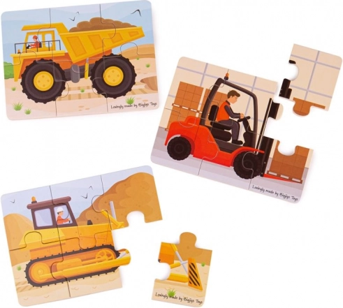 Παζλ 3σε1 κατασκευαστικά οχήματα από Bigjigs Toys