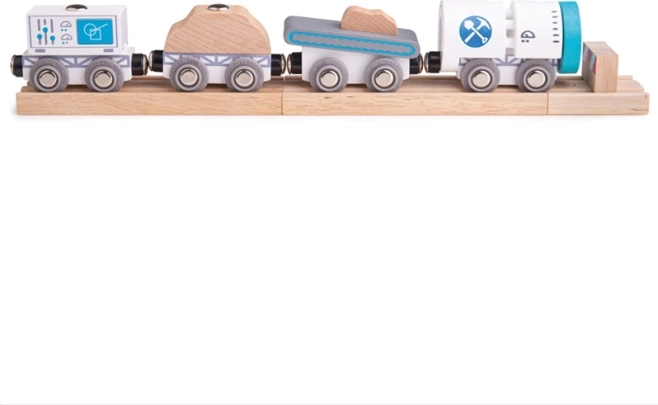 Bigjigs Rail ξύλινο μεταλλωρυχικό τρένο με ράγες και προφυλακτήρα