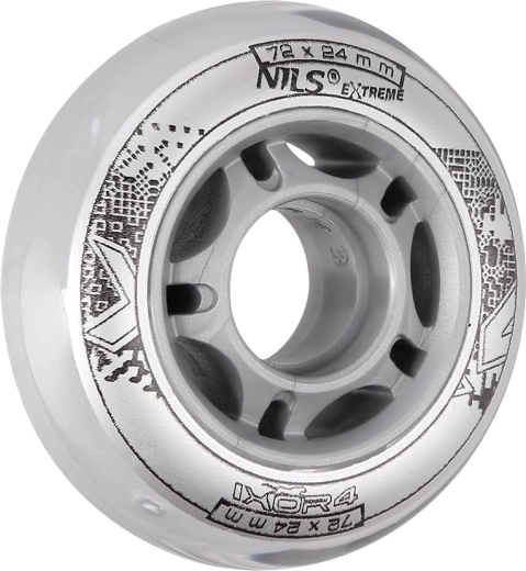 Ρόδες για in-line πατίνια NILS EXTREME PU 72 × 24 διαφανείς (4 τεμ.)