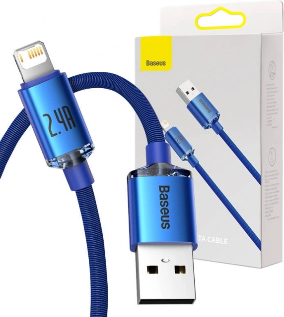 Baseus Crystal Shine καλώδιο USB σε Lightning 2,4 A 1,2 m – Μπλε