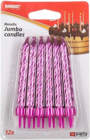 Jumbo κεριά γενεθλίων MY PARTY - συσκευασία 12 τεμ.