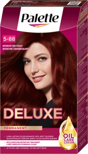 Palette Deluxe έντονη κόκκινο-μωβ μόνιμη βαφή μαλλιών 50 ml