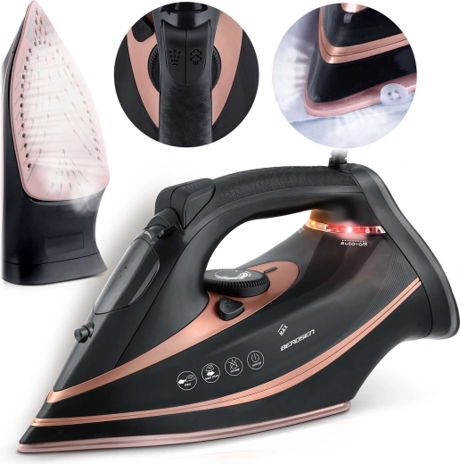 Ατμοσίδερο BERDSEN 3000 W με κεραμική πλάκα σιδερώματος και κάθετο ατμό