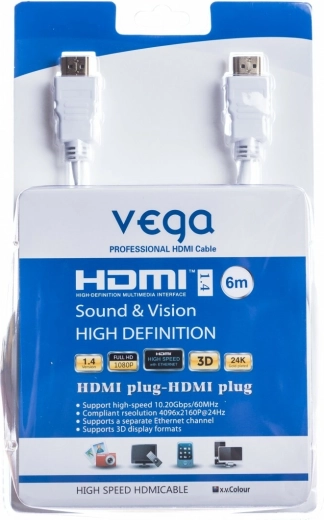 Καλώδιο HDMI 6 m λευκό Vega