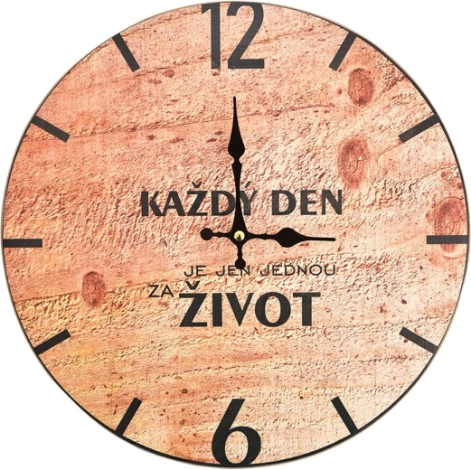 Ρολόι τοίχου «Κάθε μέρα» 34 cm, ξύλινο