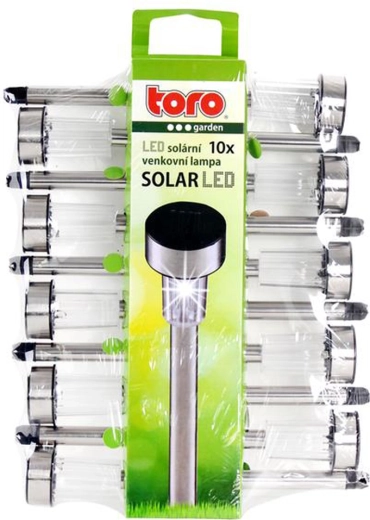 Ηλιακά LED φωτιστικά κήπου, σετ 10 τεμ.