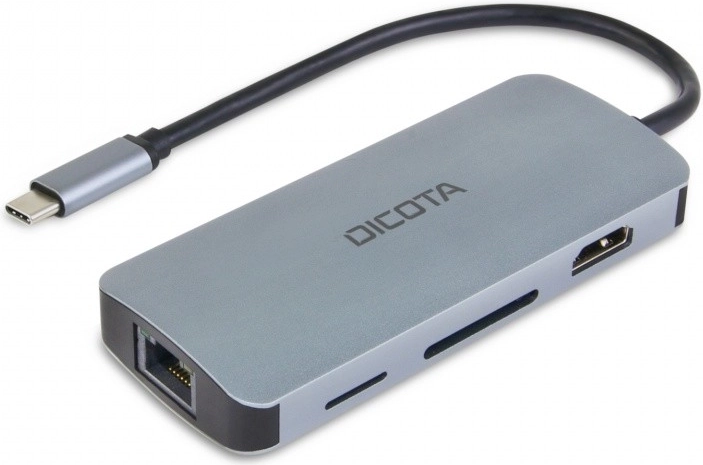 USB‑C πολυ‑hub 8‑σε‑1 4K με τροφοδοσία PD 100 W DICOTA