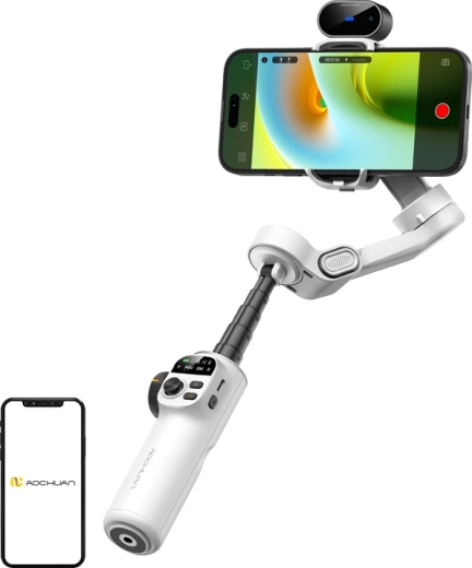 AOCHUAN X2 σταθεροποιητής για smartphone με αισθητήρα AI, λευκός