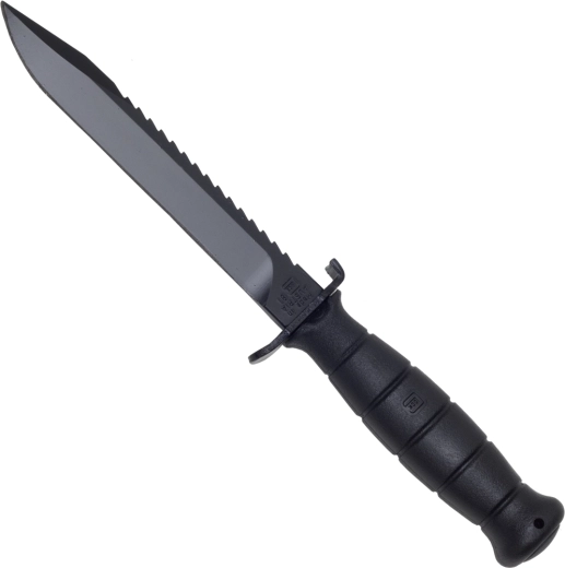Μαχαίρι επιβίωσης Glock FM81 με οδοντωτή ράχη, 16,5 cm, μαύρο, πλαστική θήκη