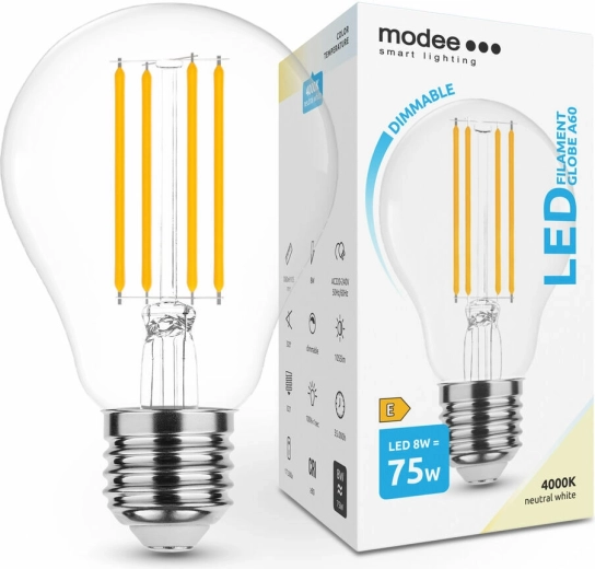 Modee Smart Lighting LED λαμπτήρας filament E27 8 W ουδέτερο λευκό