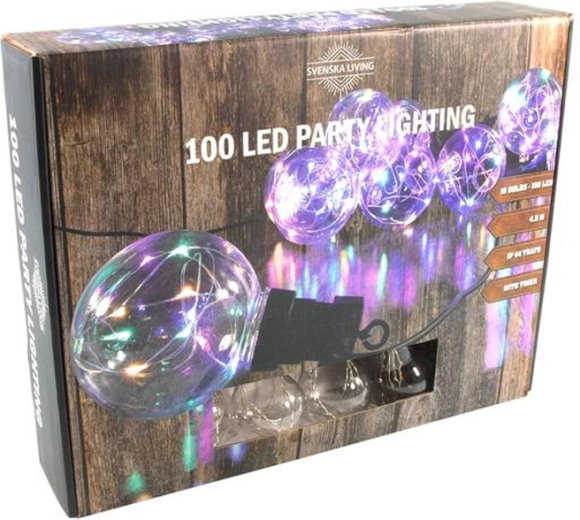 Φωτισμός πάρτι με ουράνιες μπάλες, 100 LED, 4,5 m, με χρονοδιακόπτη