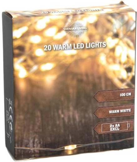 Φωτεινή γιρλάντα με 20 LED, 100 cm