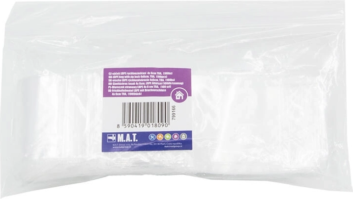 Σακουλάκια LDPE με κλείσιμο zip 4 × 6 cm, διαφανή (100 τεμ.)
