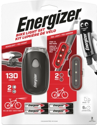 Energizer σετ μπροστινού και πίσω φωτός για ποδήλατο, 4× AAA