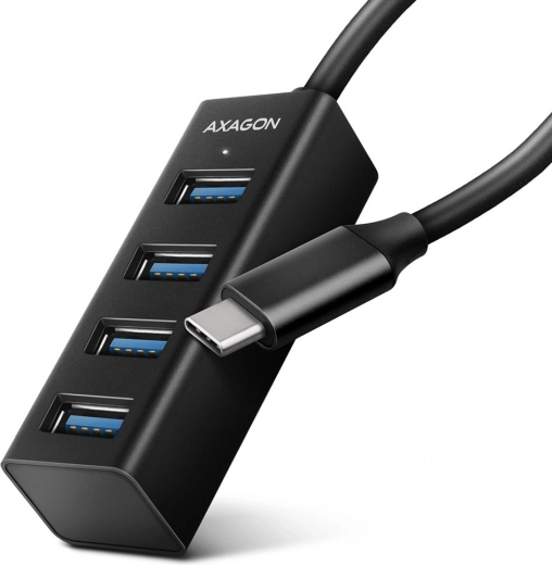 Axagon HUE-M1C μίνι μεταλλικό USB-C hub 4× USB-A (USB 3.2 Gen 1), καλώδιο 20 cm