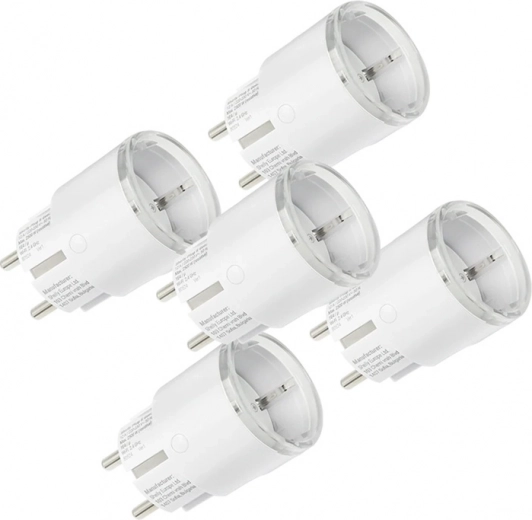 Σετ 5 έξυπνων πριζών Shelly Plug S Gen3 12 A, λευκό