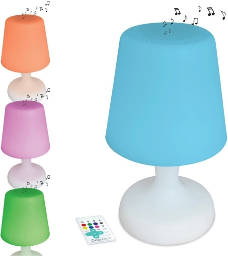 Αδιάβροχη επιτραπέζια LED λάμπα με ηχείο Bluetooth και τηλεχειριστήριο
