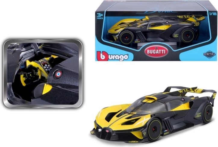 Μεταλλικό μοντέλο αυτοκινήτου BBURAGO 1:18 BUGATTI BOLIDE κίτρινο-μαύρο