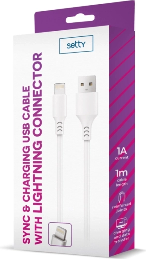 Καλώδιο Setty USB–Lightning 1 m λευκό
