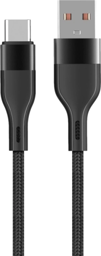 Maxlife καλώδιο USB – USB‑C 1 m 3 A μαύρο νάιλον