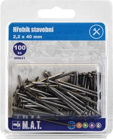 Δομικά καρφιά 40 × 2,2 mm, συσκευασία 100 τεμ.