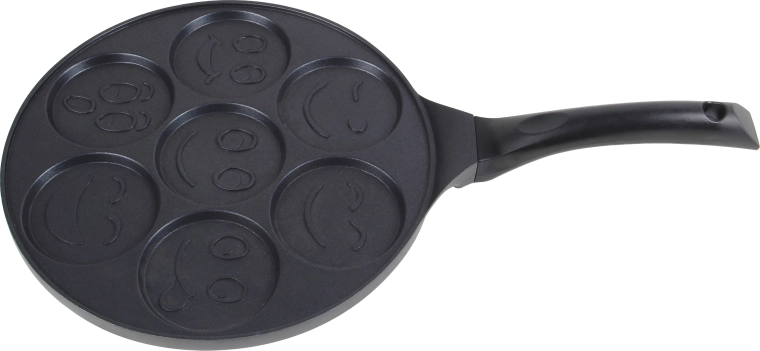 Τηγάνι για 7 pancakes με χαμογελαστά προσωπάκια Kitchisimo 26 cm