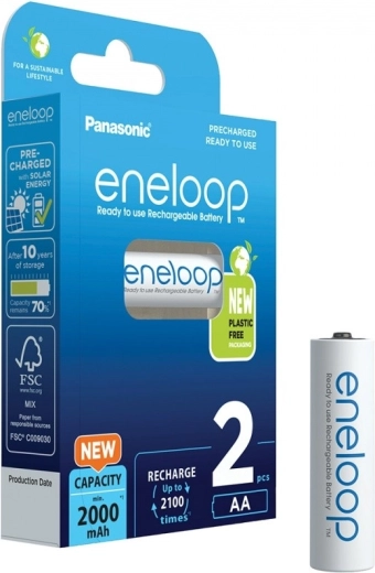 Επαναφορτιζόμενες μπαταρίες AA ENELOOP 2000 mAh, 2 τεμ.