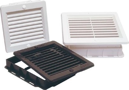 Γρίλια εξαερισμού με σίτα 150 × 150 mm, λευκή