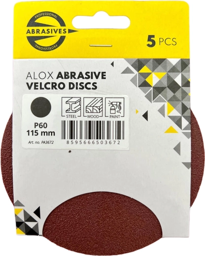 Δίσκοι λείανσης με αυτοκόλλητο τύπου velcro 115 mm, κόκκωση 100 (5 τεμ.)