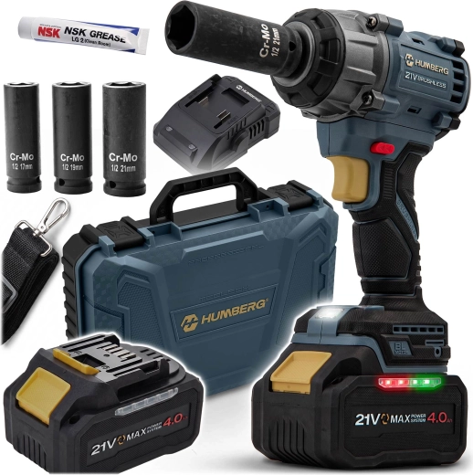 Humberg ασύρματο κρουστικό μπουλονόκλειδο 21 V 650 Nm HM-441 με βαλίτσα