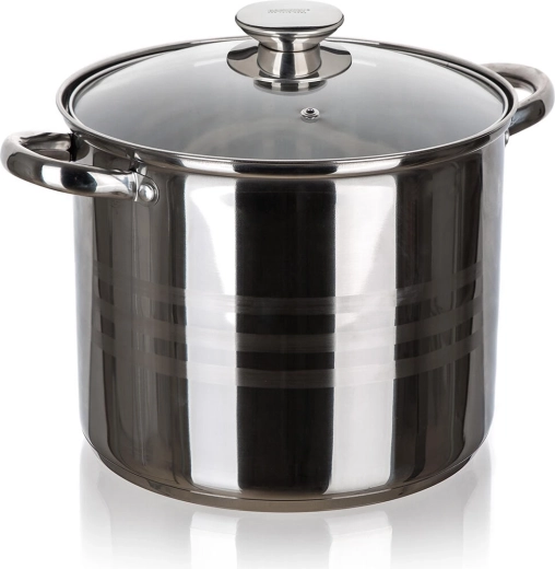 Ανοξείδωτη κατσαρόλα LIVING 24 cm με γυάλινο καπάκι, 9 l