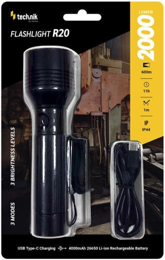 Technik mt-r20 επαναφορτιζόμενος φακός με εστίαση και USB-C (2000 lm) - 1 τεμάχιο
