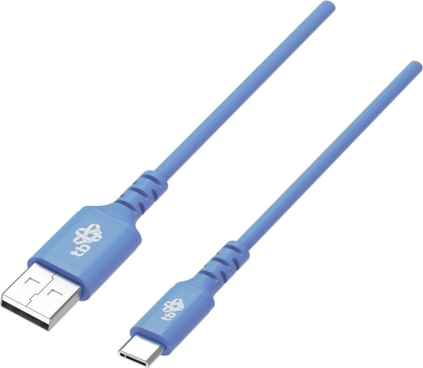 Καλώδιο σιλικόνης USB–USB‑C 1 m μπλε με υποστήριξη Quick Charge