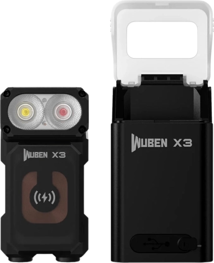 Wuben X3 συμπαγής φακός 700 lm με αλουμινένια θήκη φόρτισης, μαύρος