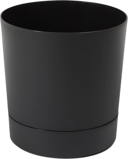 Γλάστρα με πιατάκι Aura 32,5 cm μαύρο ματ