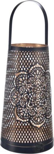 Μεταλλικό κηροπήγιο Mandala μαύρο/χρυσό 20 cm