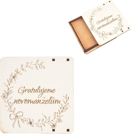 Ξύλινο κουτί δώρου «Συγχαρητήρια» 10 × 10 cm