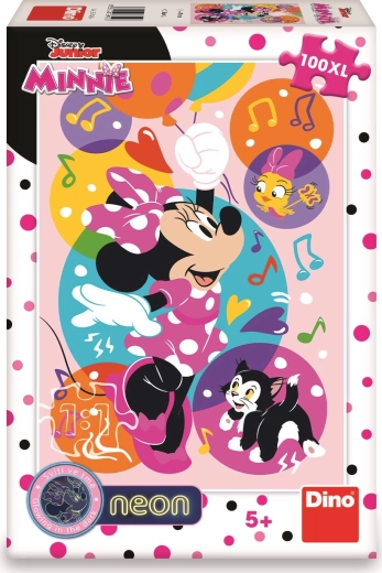 Φωσφορίζον Νέον Παζλ Minnie και Μπαλόνια 100 XL κομμάτια