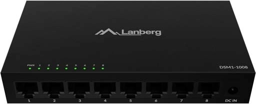 Μη διαχειριζόμενο gigabit desktop switch 8× RJ‑45 σε μεταλλικό σασί 12 V