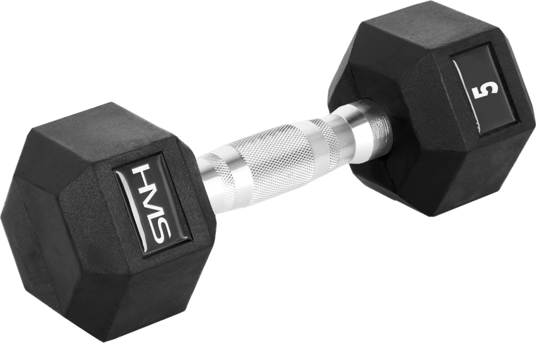 HMS εξαγωνικός λαστιχένιος αλτήρας HEX PRO 5 kg